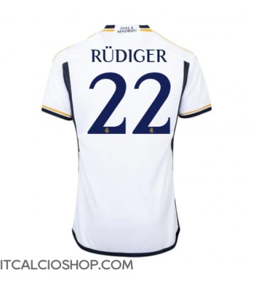 Real Madrid Antonio Rudiger #22 Prima Maglia 2023-24 Manica Corta